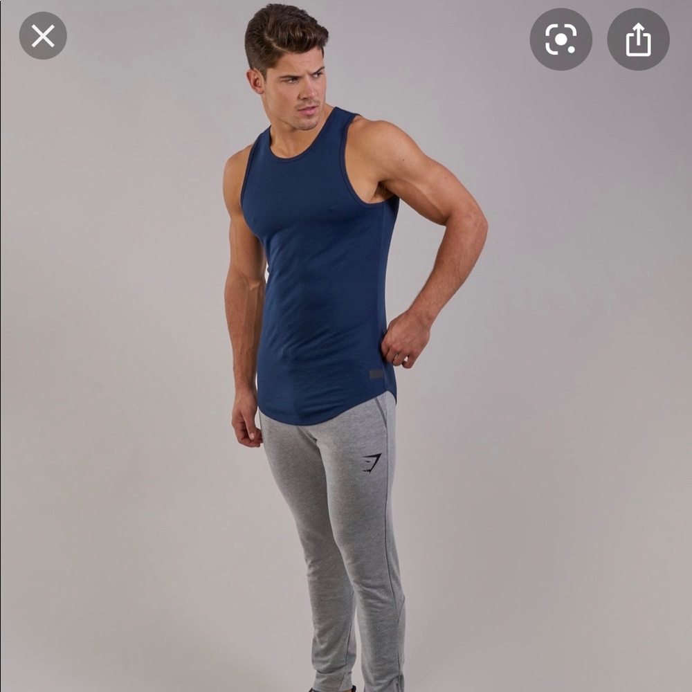 Gymshark black perforated longline tank